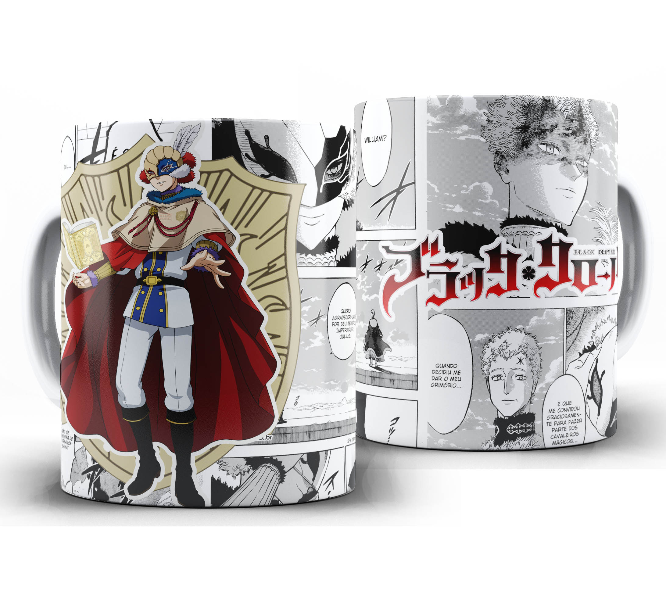 Caneca Anime Mangá - Black Clover - Alvorecer Dourado - William Vangeance